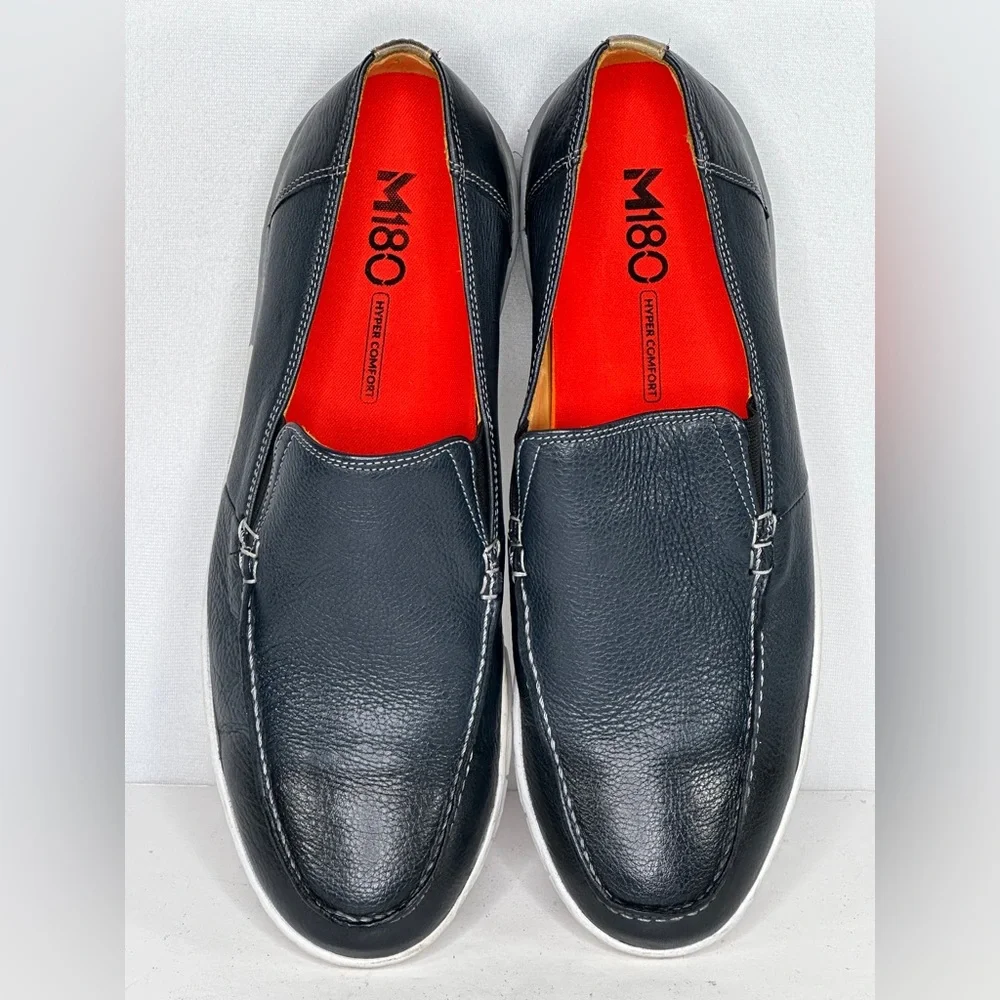 Sandro Moscoloni M180 Navy Blue Racino Leather Loafers Comfort Sz 9 1/2‎